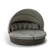 St. Kitts Grey 4 Piece 76" Rd. Daybed W/ Canopy Makar Oyster - The Great Escape