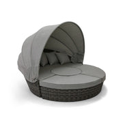 St. Kitts Grey 4 Piece 76" Rd. Daybed W/ Canopy Makar Oyster - The Great Escape