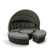 St. Kitts Grey 4 Piece 76" Rd. Daybed W/ Canopy Makar Oyster - The Great Escape