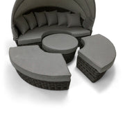 St. Kitts Grey 4 Piece 76" Rd. Daybed W/ Canopy Makar Oyster - The Great Escape