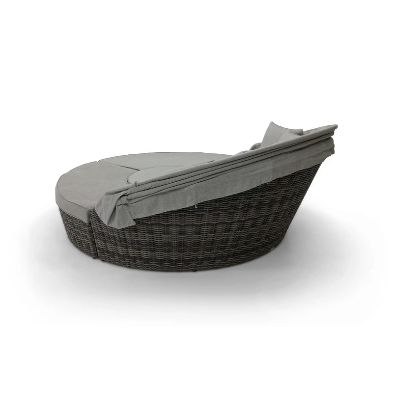 St. Kitts Grey 4 Piece 76" Rd. Daybed W/ Canopy Makar Oyster - The Great Escape