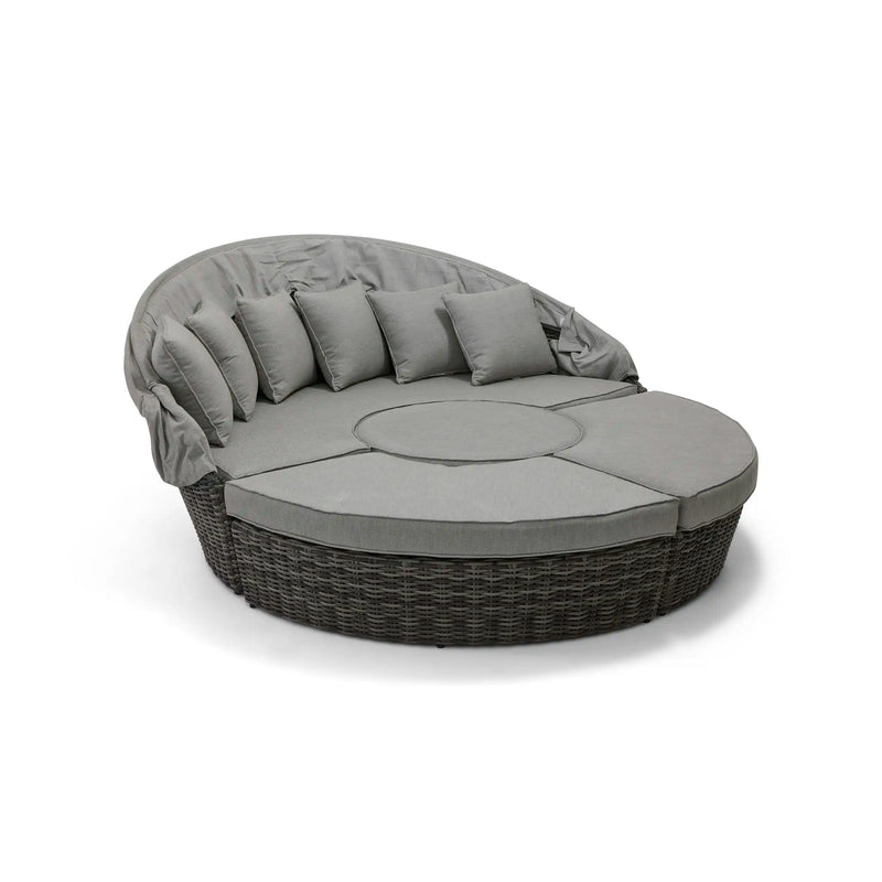 St. Kitts Grey 4 Piece 76" Rd. Daybed W/ Canopy Makar Oyster - The Great Escape