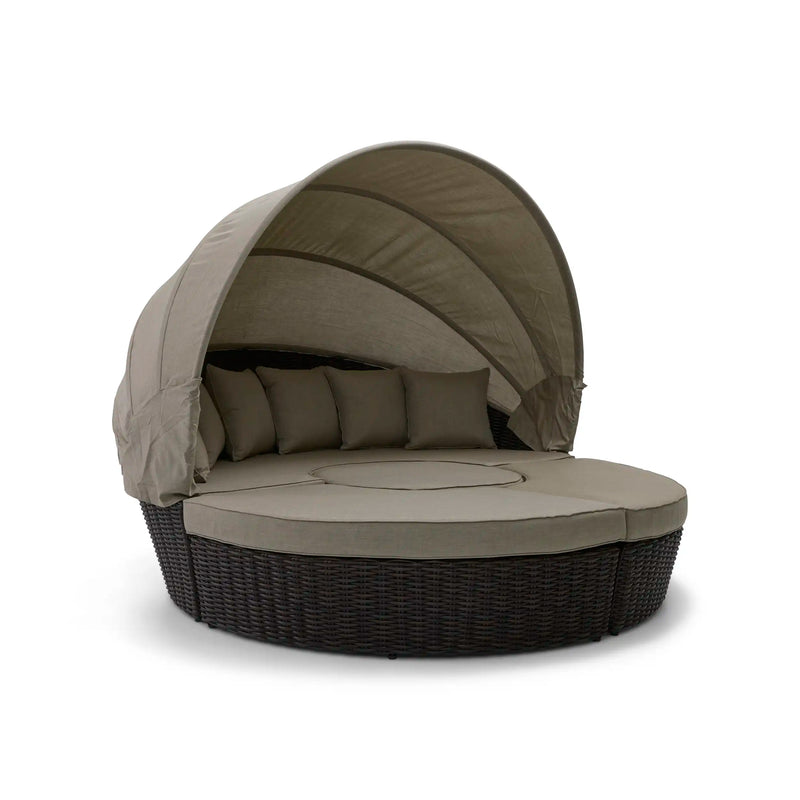 St. Kitts 4 Piece 76" Rd. Daybed W/ Canopy Lifeguard Ostrich - The Great Escape