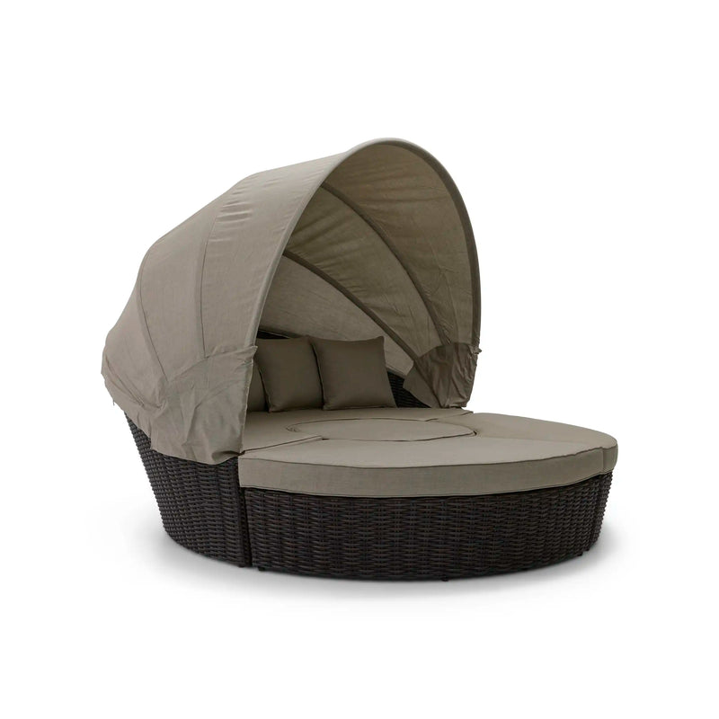 St. Kitts 4 Piece 76" Rd. Daybed W/ Canopy Lifeguard Ostrich - The Great Escape