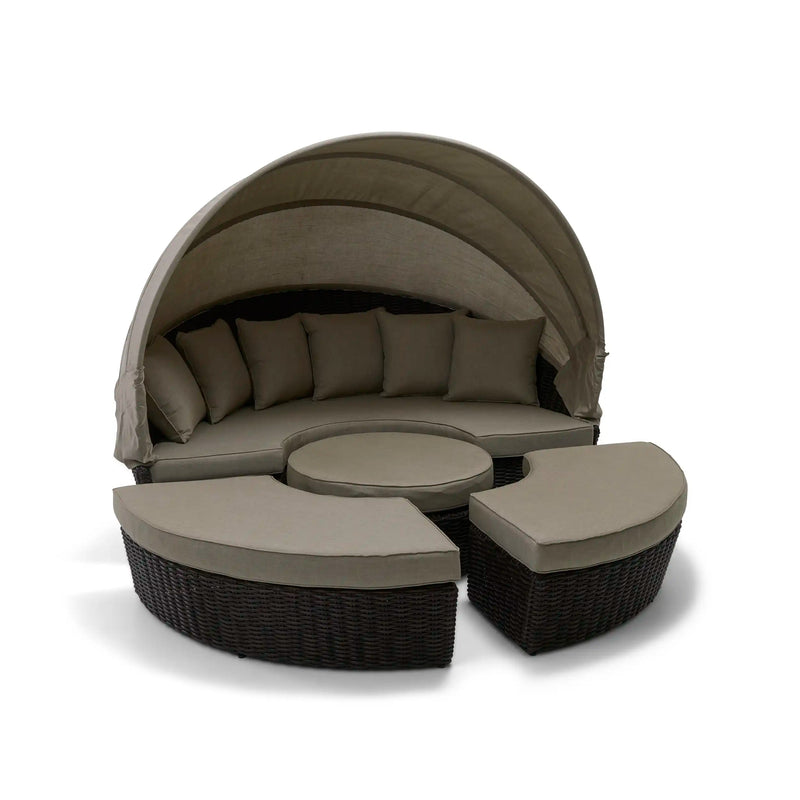 St. Kitts 4 Piece 76" Rd. Daybed W/ Canopy Lifeguard Ostrich - The Great Escape