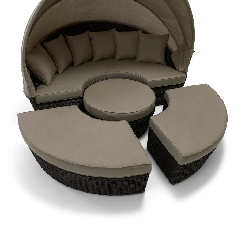 St. Kitts 4 Piece 76" Rd. Daybed W/ Canopy Lifeguard Ostrich - The Great Escape