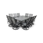 Coastline 11 Piece Black Dining Group W/ 60"x84" Rect. Table - The Great Escape