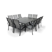 Coastline 11 Piece Black Dining Group W/ 60"x84" Rect. Table - The Great Escape
