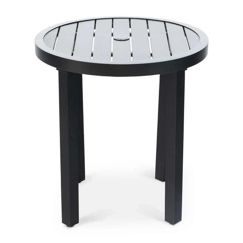28" Round Black Poly Plank Bistro Table - The Great Escape