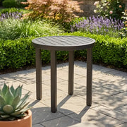 28" Round Black Poly Plank Bistro Table  - The Great Escape