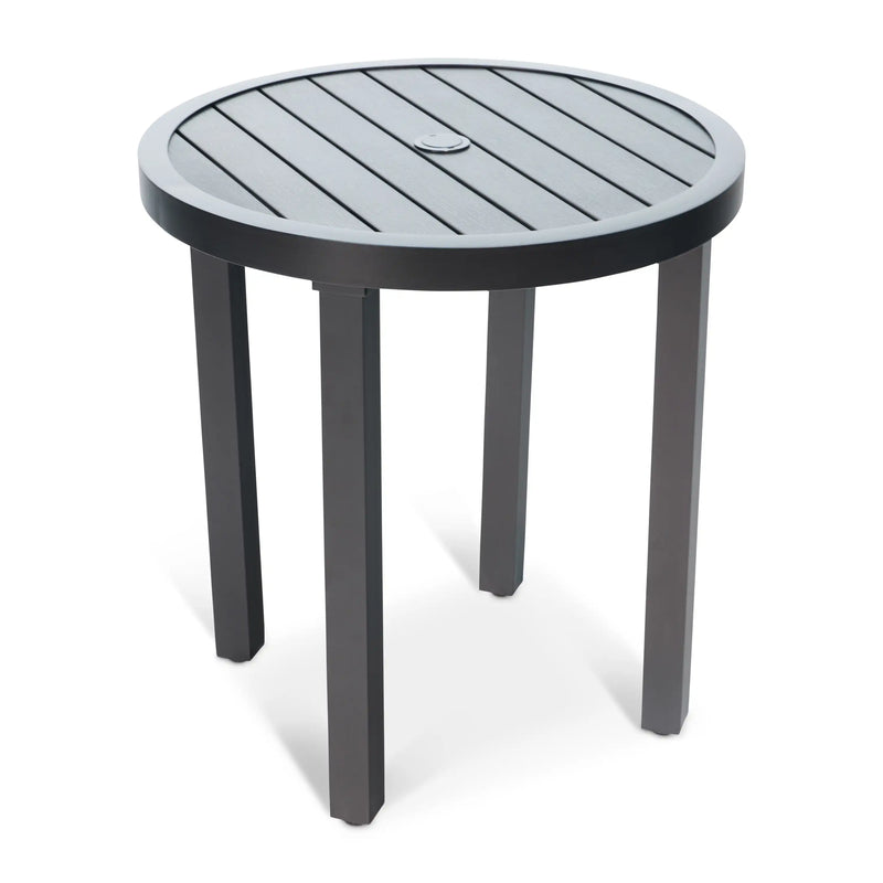 28" Round Black Poly Plank Bistro Table - The Great Escape