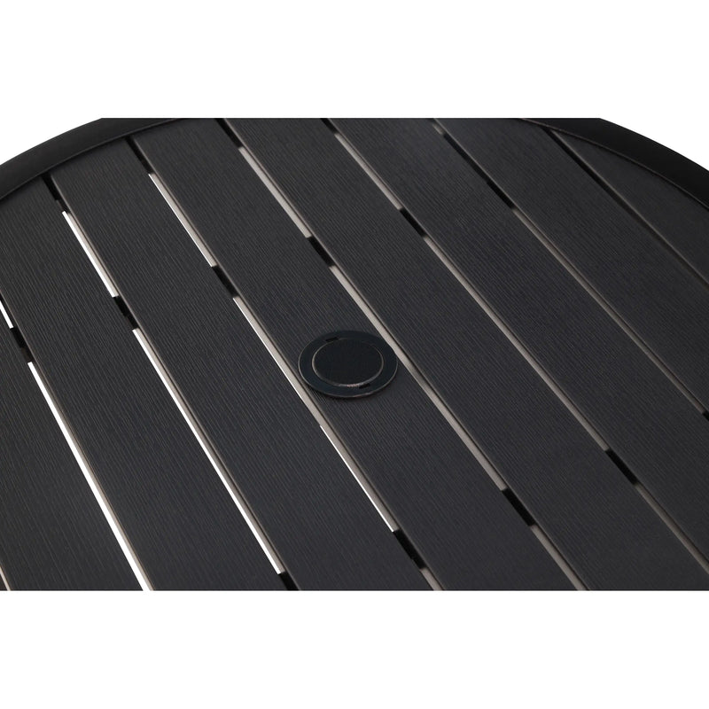28" Round Black Poly Plank Bistro Table - The Great Escape