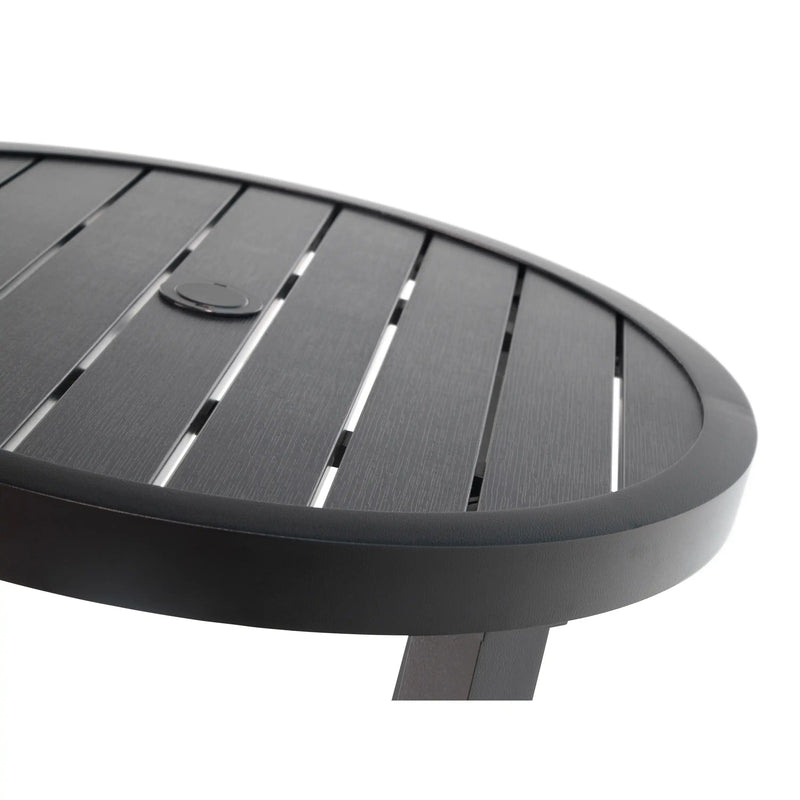 28" Round Black Poly Plank Bistro Table - The Great Escape