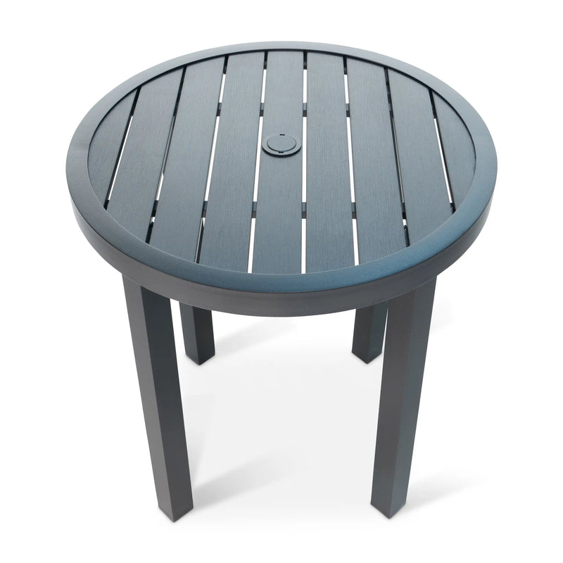 28" Round Black Poly Plank Bistro Table - The Great Escape