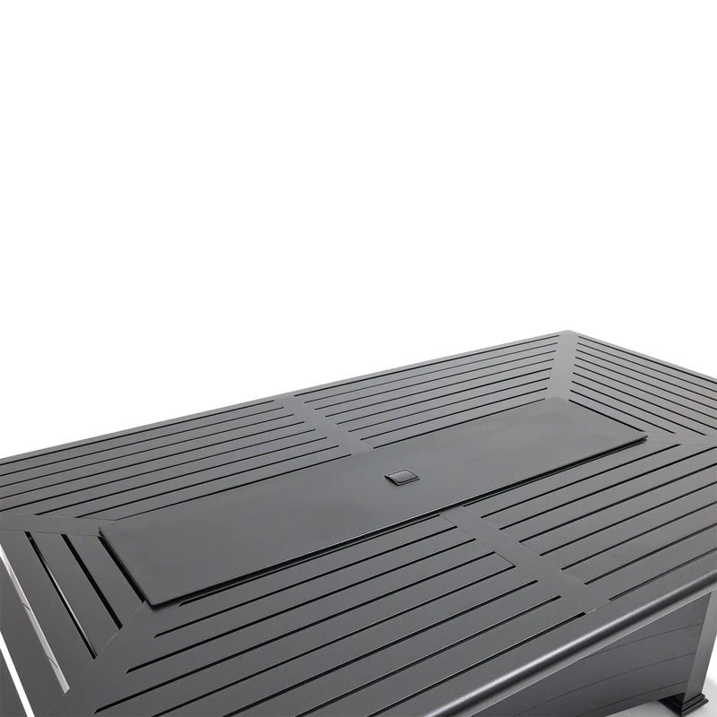 44"x84" Black Fire Dining Table W/ Lid - The Great Escape