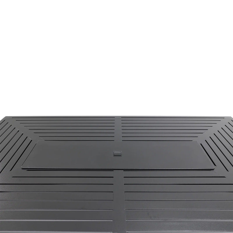 44"x84" Black Fire Dining Table W/ Lid - The Great Escape
