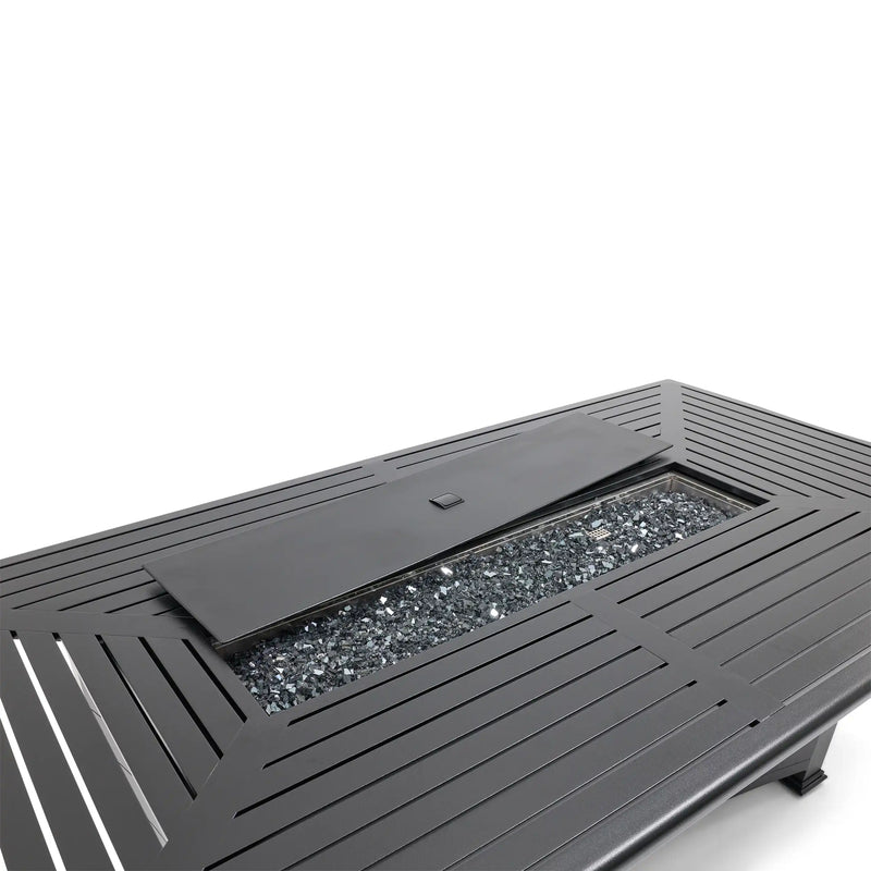 44"x84" Black Fire Dining Table W/ Lid - The Great Escape
