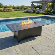 44"x84" Black Fire Dining Table W/ Lid - The Great Escape