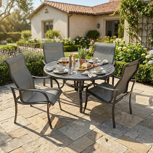 Coastline 5 Piece Black Dining Group - The Great Escape