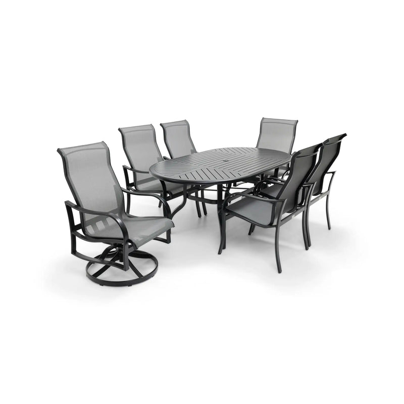 Coastline 7 Piece Black Oval Dining Group - The Great Escape