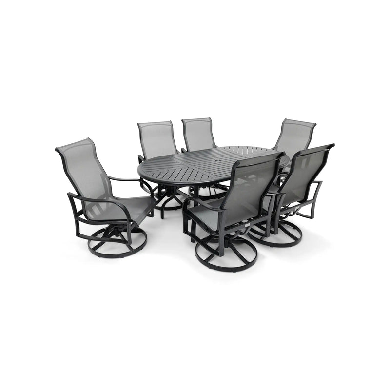 Coastline 7 Piece Black Oval Dining Group - The Great Escape