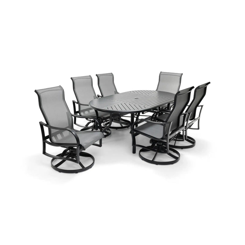 Coastline 7 Piece Black Oval Dining Group - The Great Escape