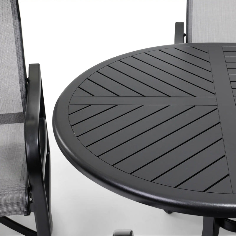 Coastline 7 Piece Black Oval Dining Group - The Great Escape