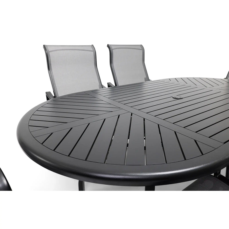 Coastline 7 Piece Black Oval Dining Group - The Great Escape