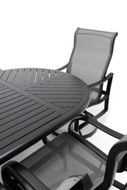 Coastline 7 Piece Black Oval Dining Group - The Great Escape