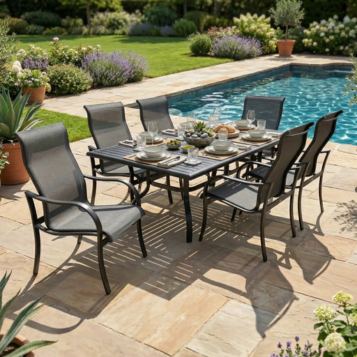 Coastline 7 Piece Black Dining Group - The Great Escape