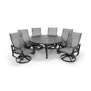 Coastline 7 Piece Black Round Dining Group - The Great Escape