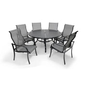 Coastline 7 Piece Black Round Dining Group - The Great Escape