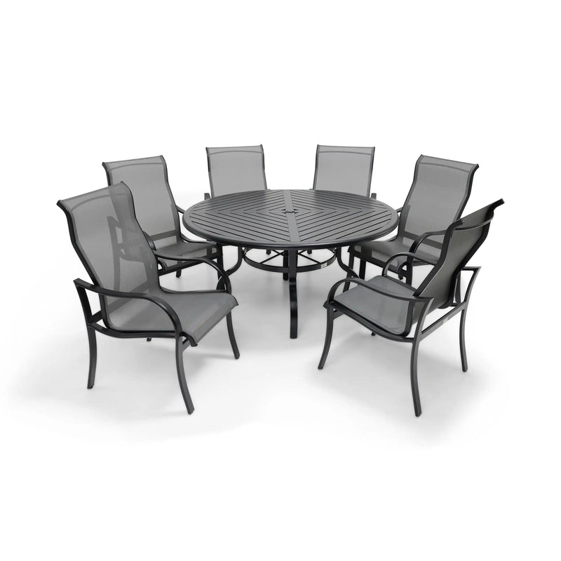 Coastline 7 Piece Black Round Dining Group - The Great Escape