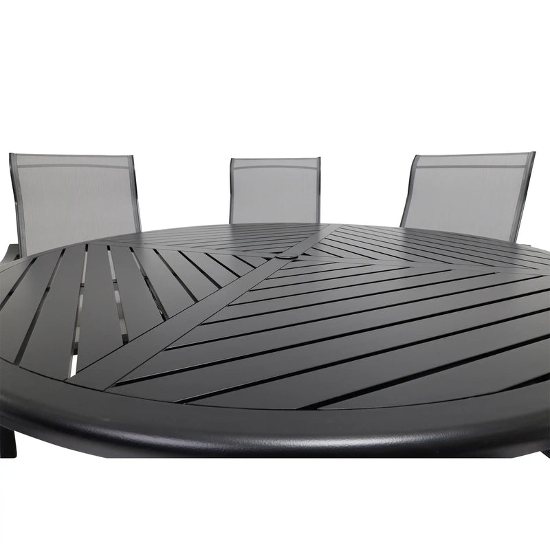 Coastline 7 Piece Black Round Dining Group - The Great Escape