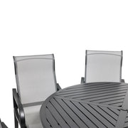 Coastline 7 Piece Black Round Dining Group - The Great Escape