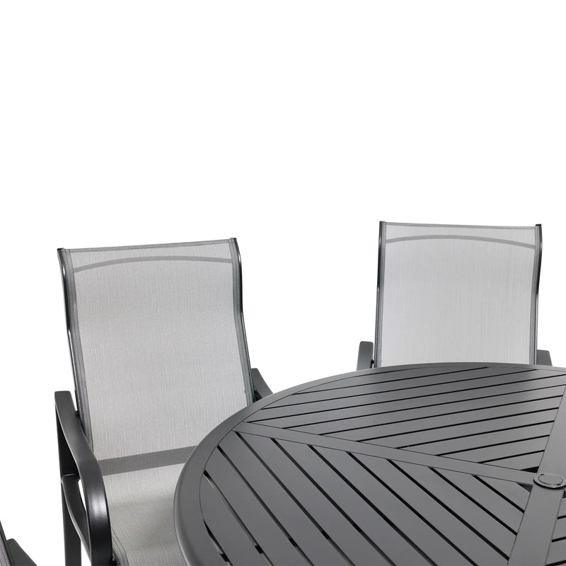 Coastline 7 Piece Black Round Dining Group - The Great Escape