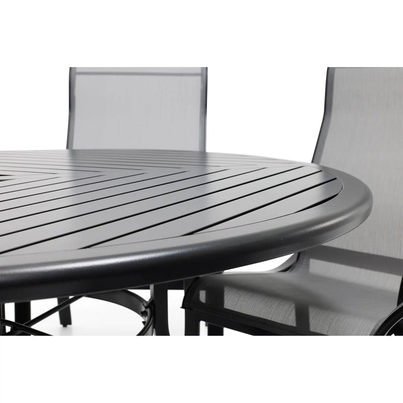 Coastline 7 Piece Black Round Dining Group - The Great Escape