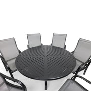 Coastline 7 Piece Black Round Dining Group - The Great Escape
