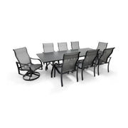 Coastline 9 Piece Black Dining Group W/ 44"x112" Rect. Table - The Great Escape