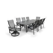 Coastline 9 Piece Black Dining Group W/ 44"x112" Rect. Table - The Great Escape