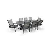 Coastline 9 Piece Black Dining Group W/ 44"x112" Rect. Table - The Great Escape