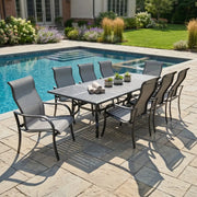 Coastline 9 Piece Black Dining Group W/ 60"x84" Rect. Table - The Great Escape