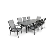 Coastline 9 Piece Black Dining Group W/ 44"x112" Rect. Table - The Great Escape