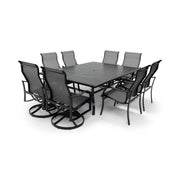 Coastline 9 Piece Black Dining Group W/ 60"x84" Rect. Table - The Great Escape