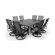 Coastline 9 Piece Black Dining Group W/ 60"x84" Rect. Table - The Great Escape