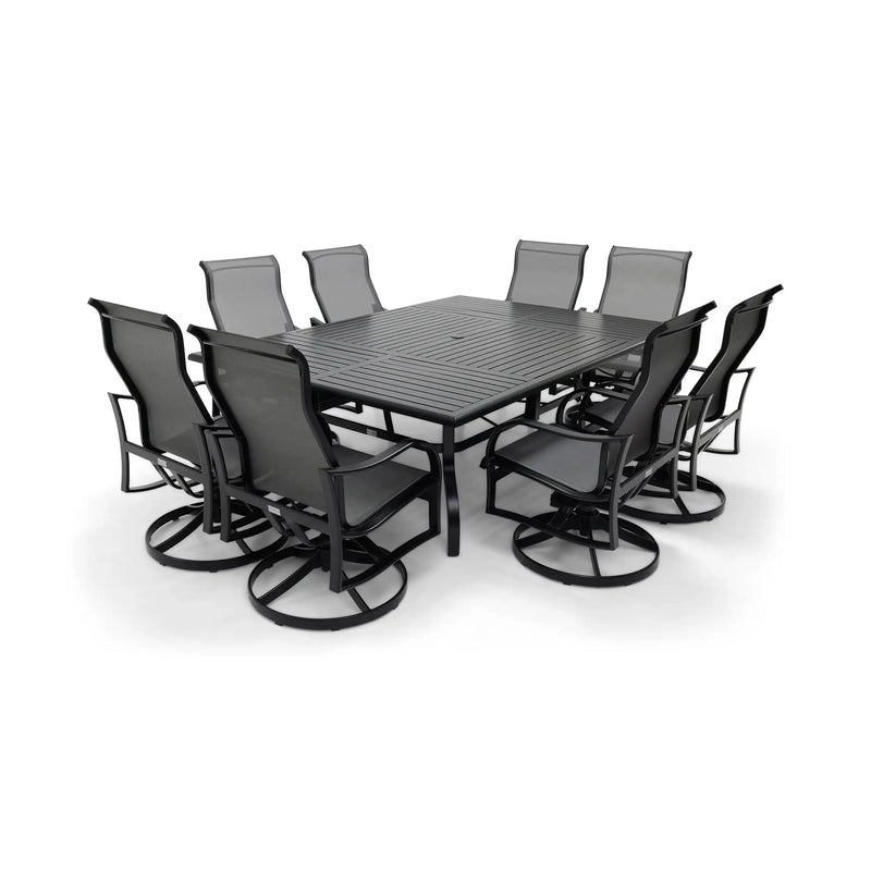 Coastline 9 Piece Black Dining Group W/ 60"x84" Rect. Table - The Great Escape