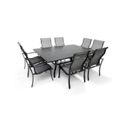 Coastline 9 Piece Black Dining Group W/ 60"x84" Rect. Table - The Great Escape