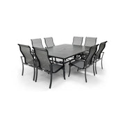 Coastline 9 Piece Black Dining Group W/ 60"x84" Rect. Table - The Great Escape