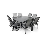 Coastline 9 Piece Black Square Dining Group - The Great Escape
