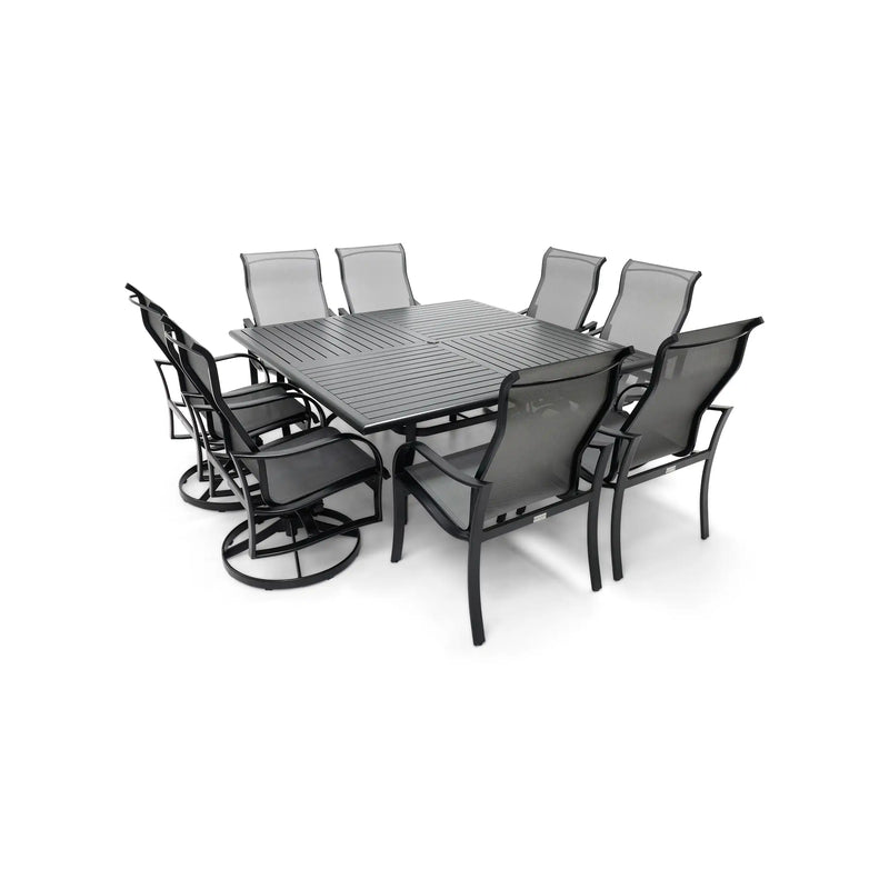 Coastline 9 Piece Black Square Dining Group - The Great Escape